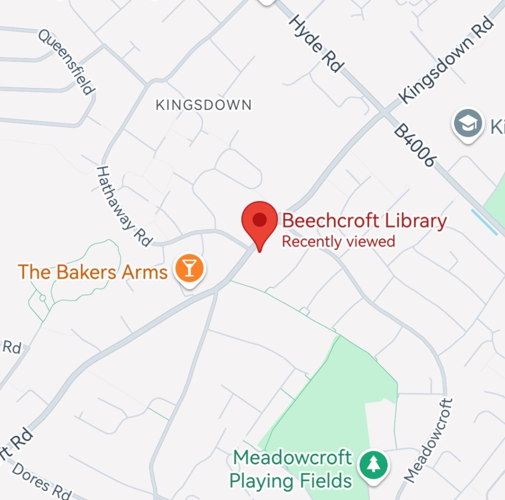 Map showing location of Beechcroft Library